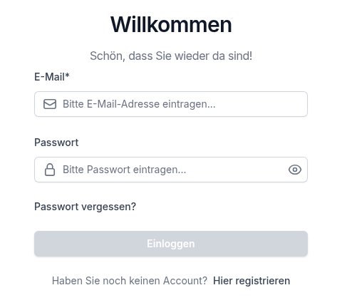 Anmeldeseite des Kundenportals des E-Werks Gröbming mit E-Mail- und Passwortfeld; unten der Verweis „Hier registrieren“.