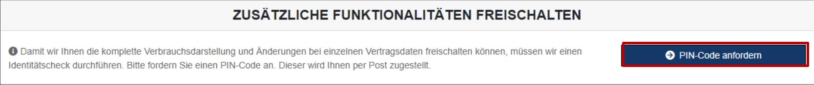 Kasten „Zusätzliche Funktionalitäten freischalten“ mit dem rot umrahmten Knopf „PIN-Code anfordern“.