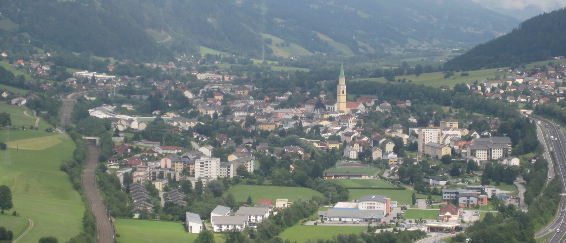 Rottenmann von der Burg Strechau aus gesehen